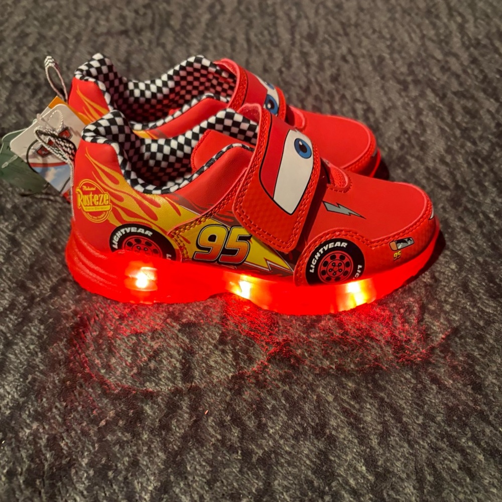 Disney Lighting Light Up McQueen Sneakers Little Kid  Sz 13